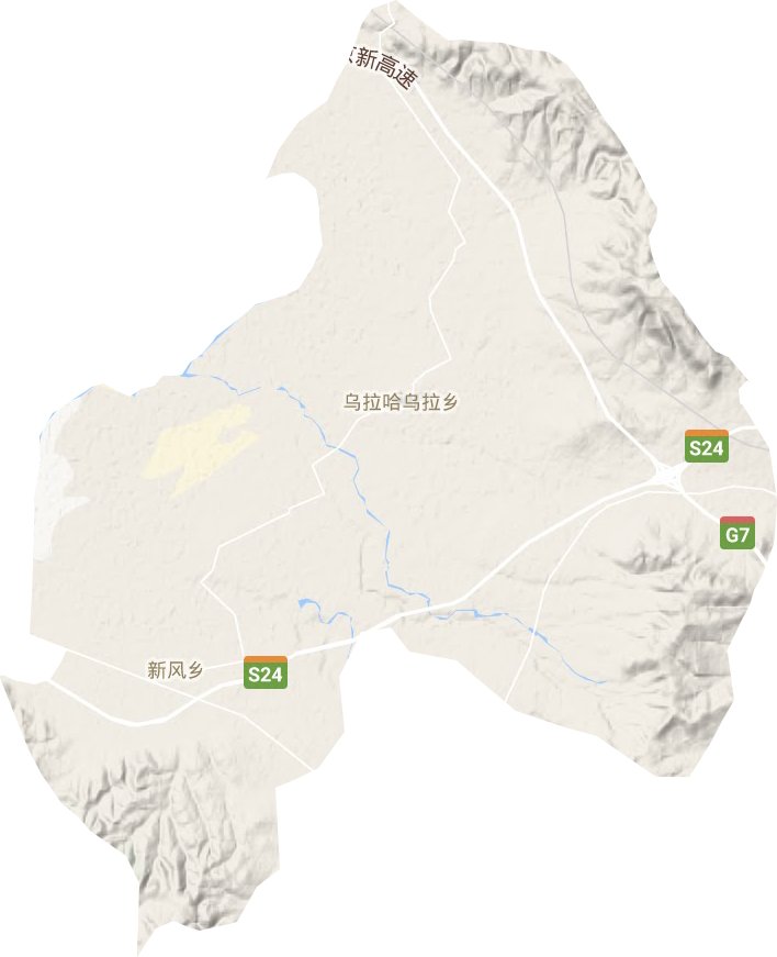 乌拉哈乌拉乡地形地图