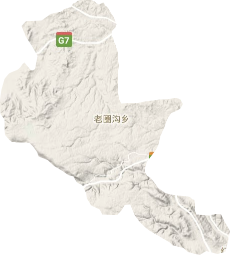 老圈沟乡地形地图