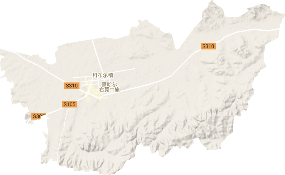 科布尔镇地形地图