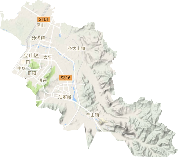 立山区地形地图