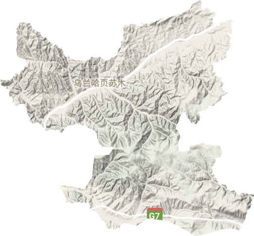 乌兰哈页苏木地形地图