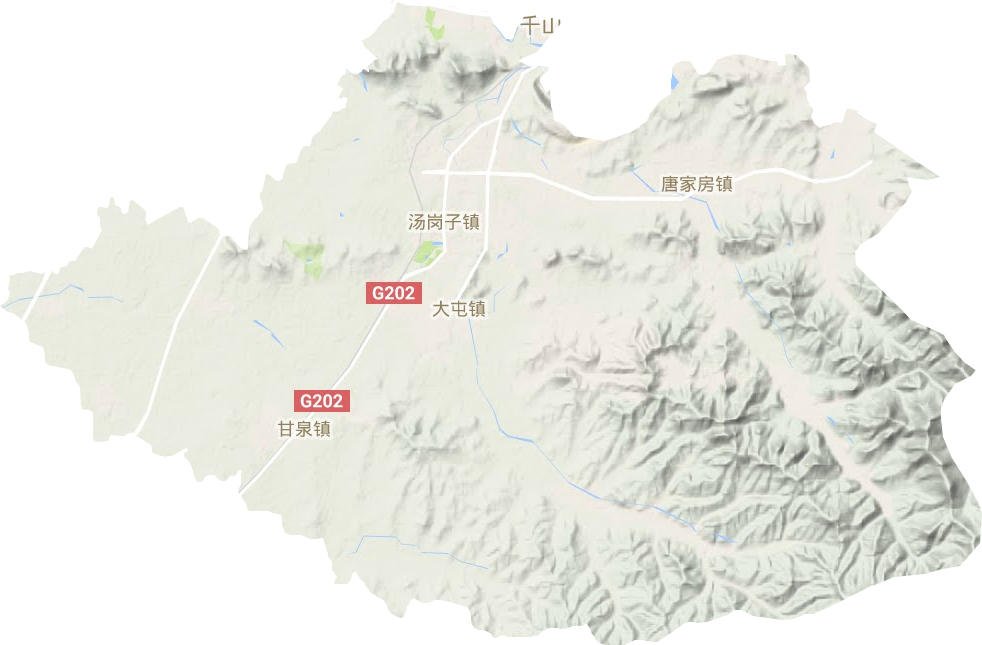 千山区地形地图