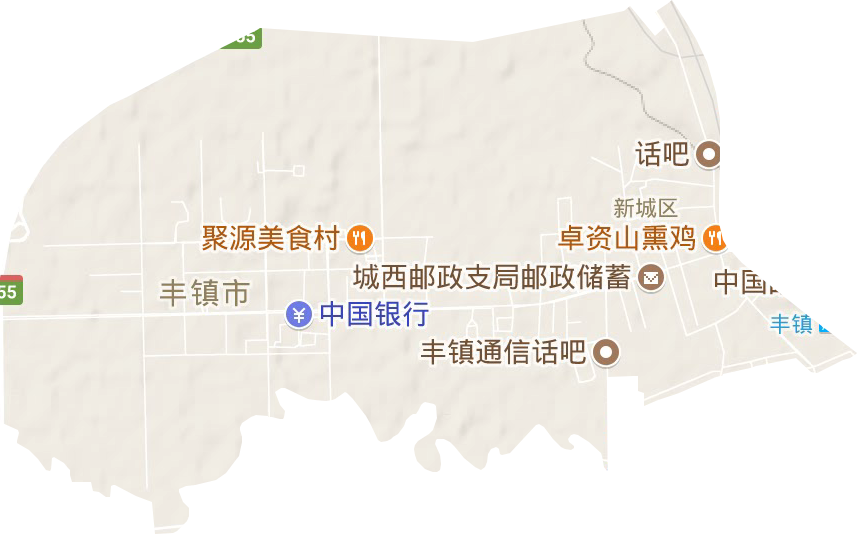 新城区街道地形地图