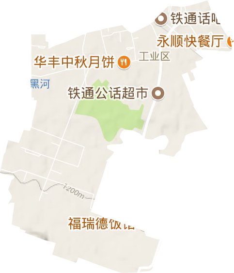 工业区街道地形地图