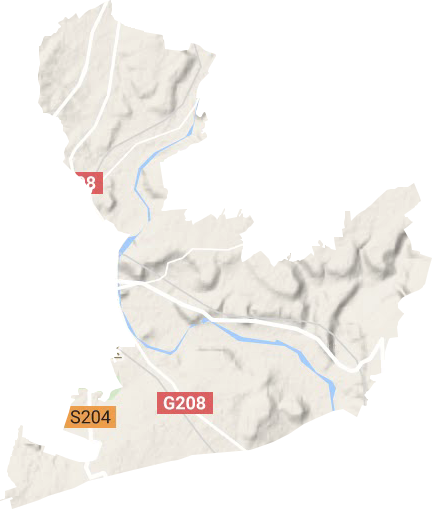 南城区街道地形地图