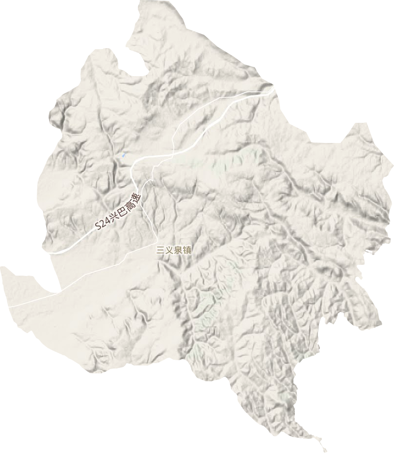 三义泉镇地形地图