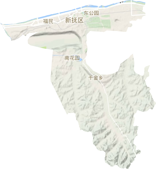 新抚区地形地图
