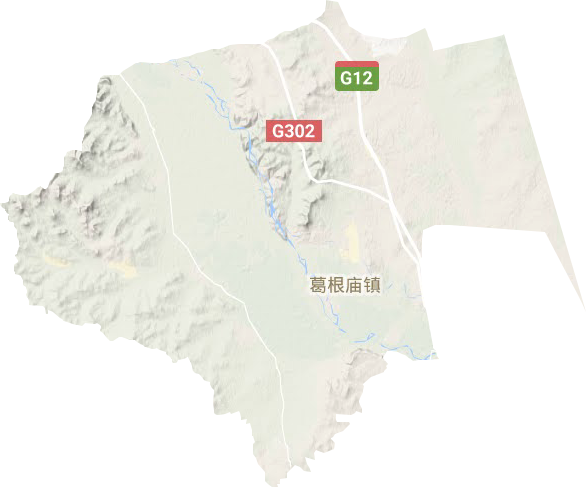 葛根庙镇地形地图