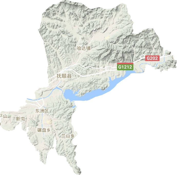 东洲区地形地图