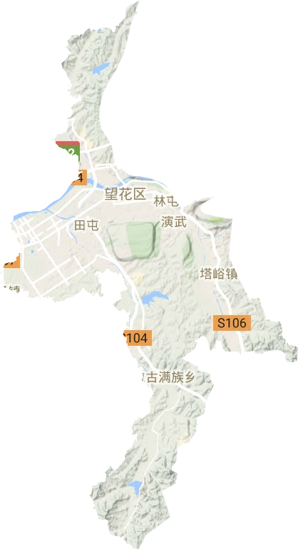 望花区地形地图