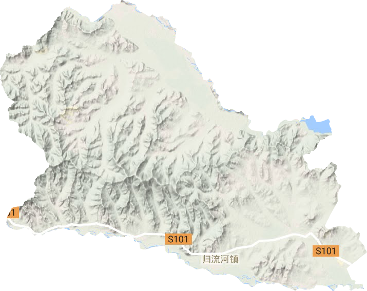 归流河镇地形地图