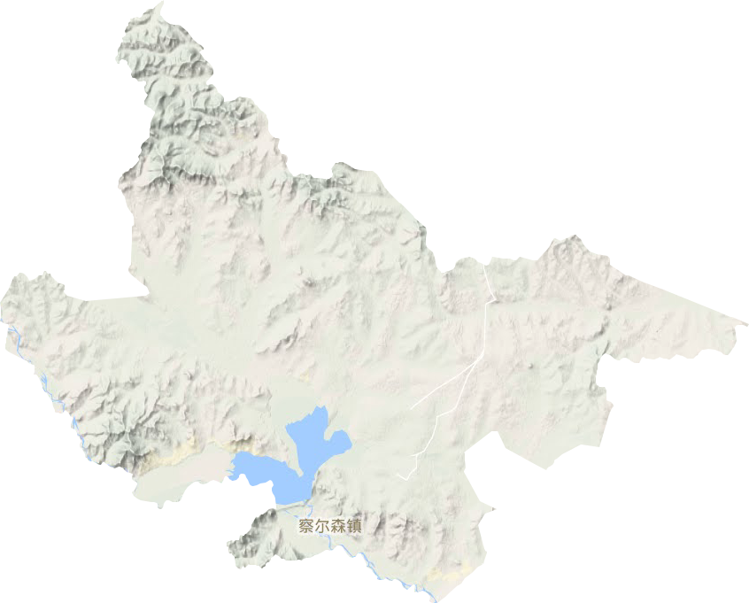 察尔森镇地形地图