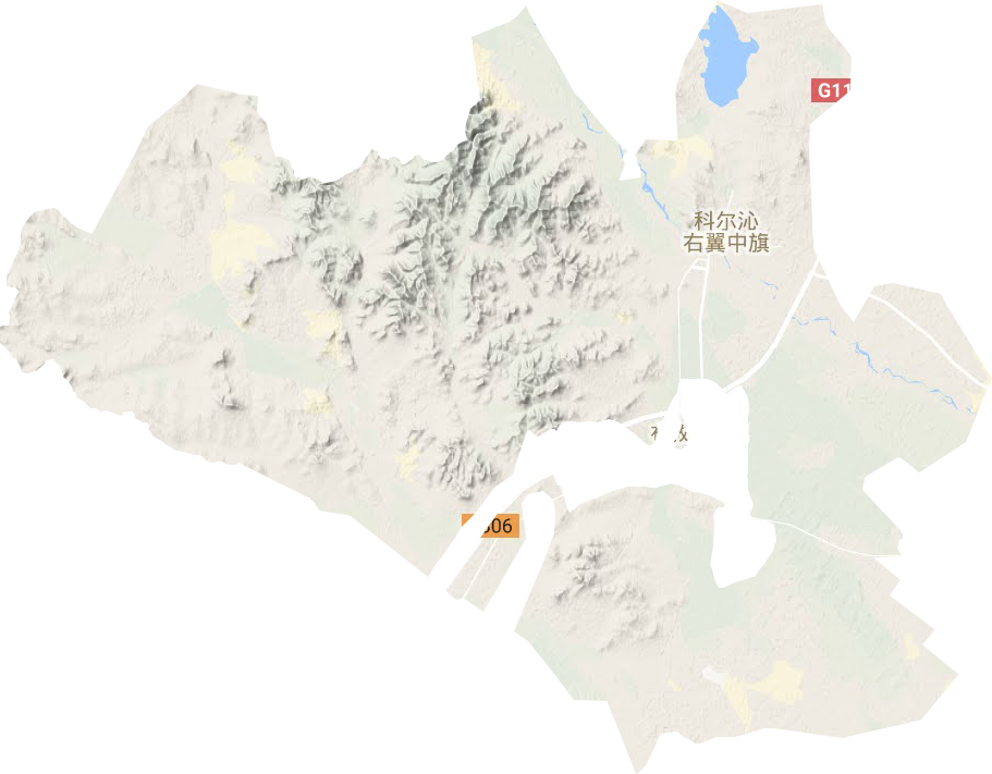 巴彦呼舒镇地形地图