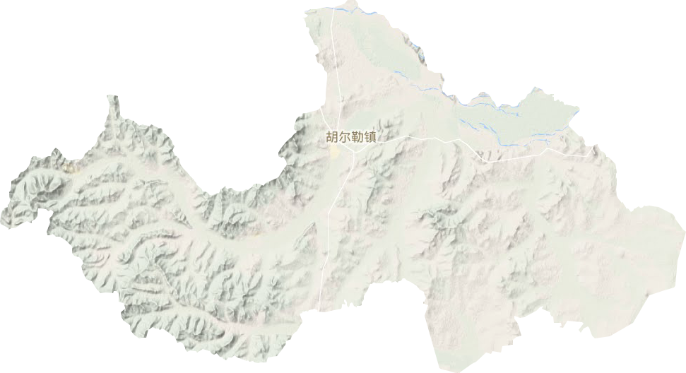 胡尔勒镇地形地图
