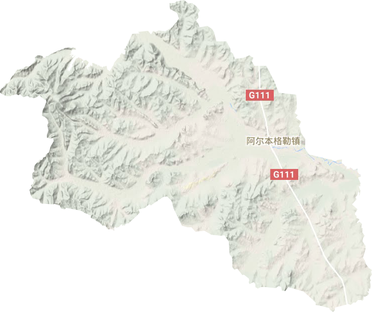 阿尔本格勒镇地形地图