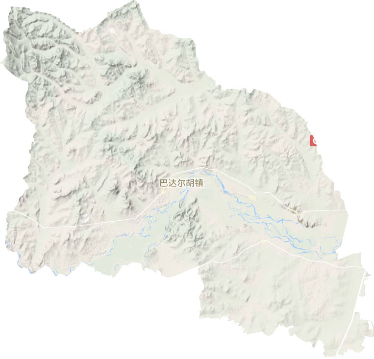 巴达尔胡镇地形地图