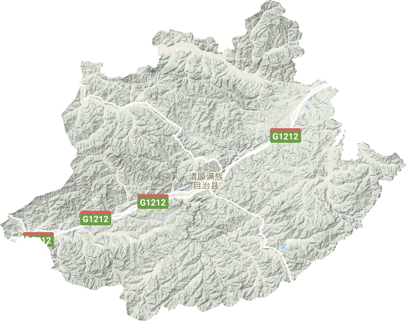 清原县地形地图