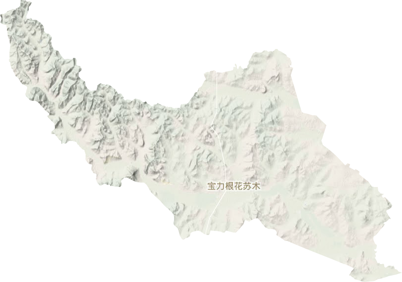 宝力根花苏木地形地图