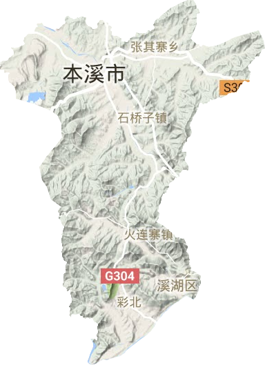溪湖区地形地图