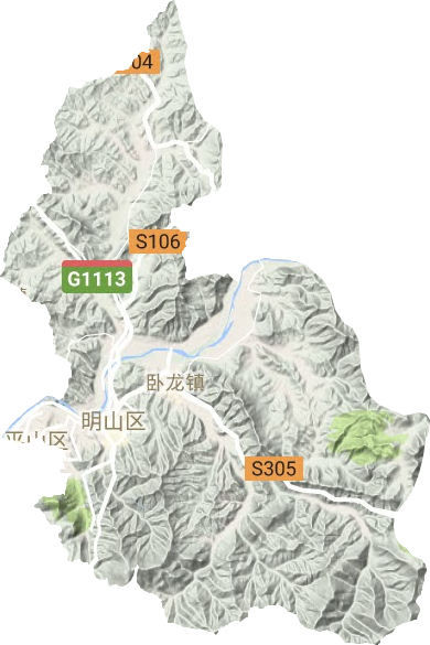 明山区地形地图