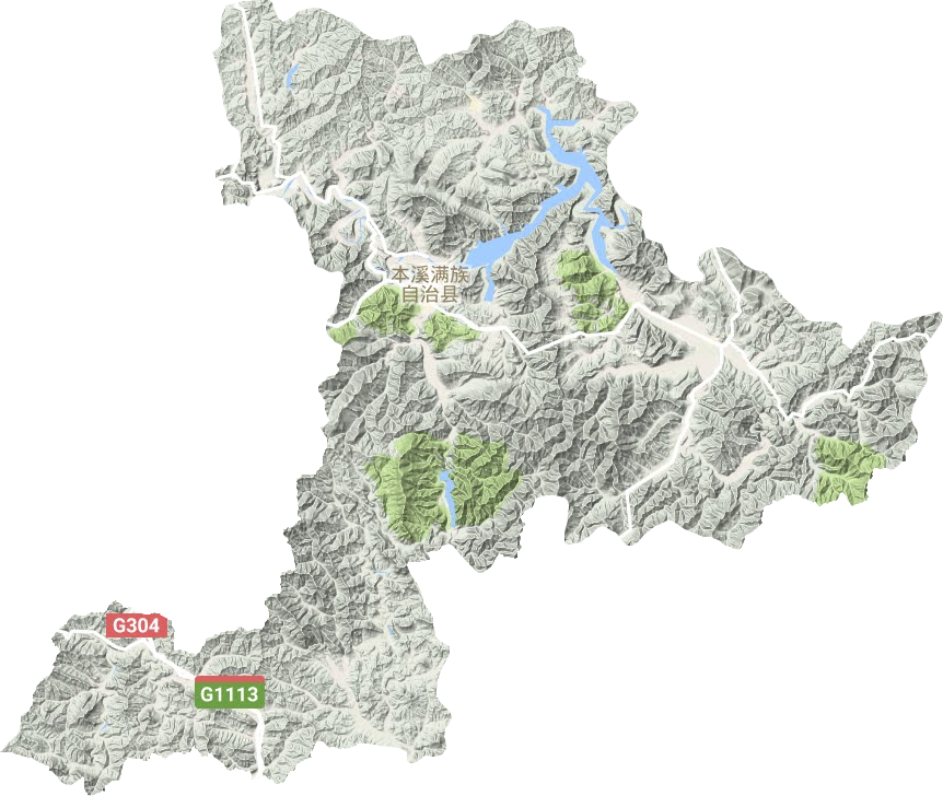 本溪县地形地图