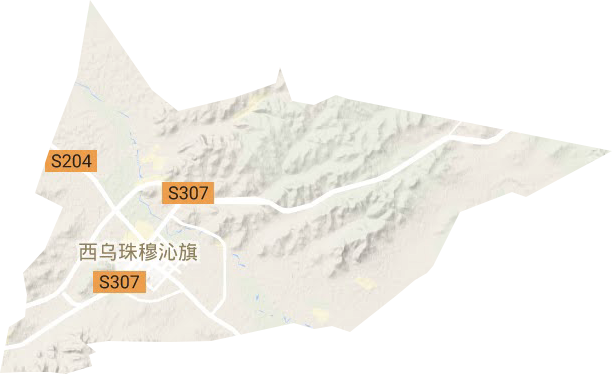 巴拉嘎尔高勒镇地形地图