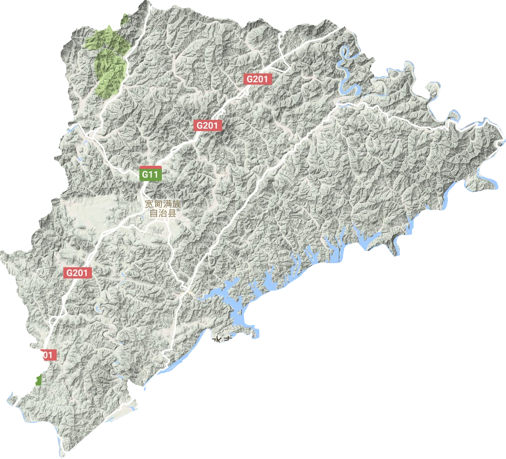 宽甸县地形地图