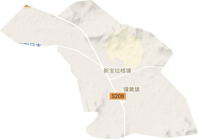 新宝拉格镇地形地图