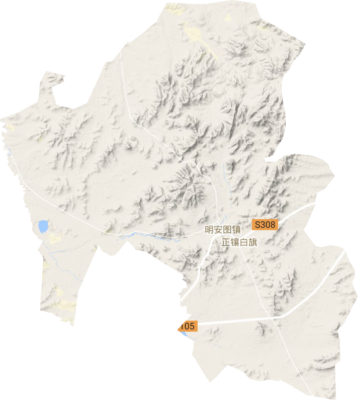 明安图镇地形地图