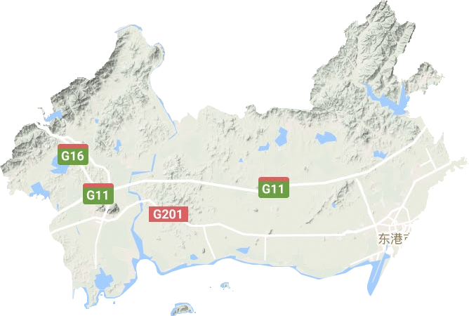 东港市地形地图