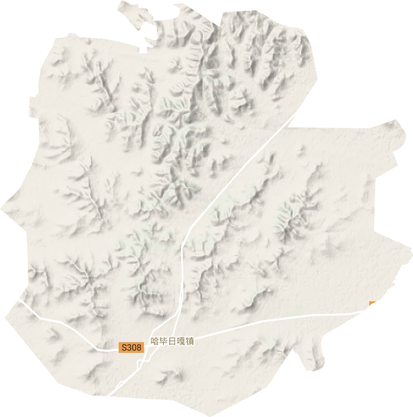 哈毕日嘎镇地形地图