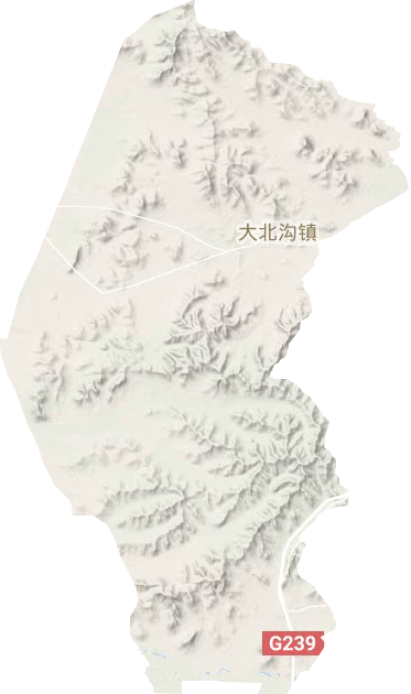 大北沟镇地形地图