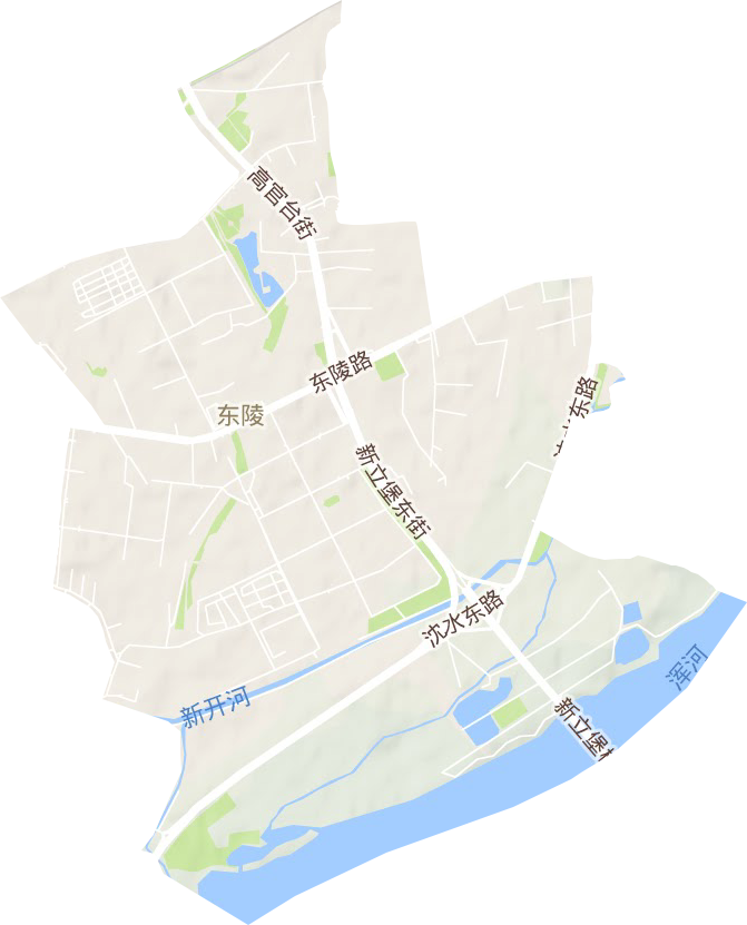 东陵街道地形地图