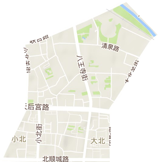 大北街道地形地图