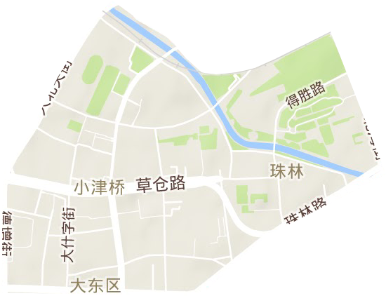 津桥街道地形地图