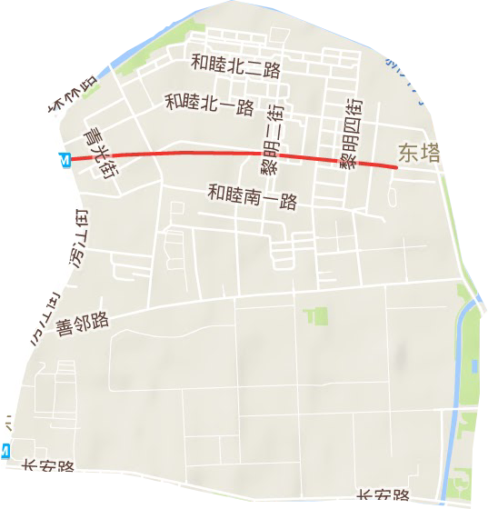东塔街道地形地图