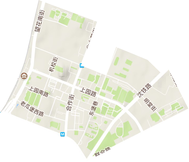 上园街道地形地图