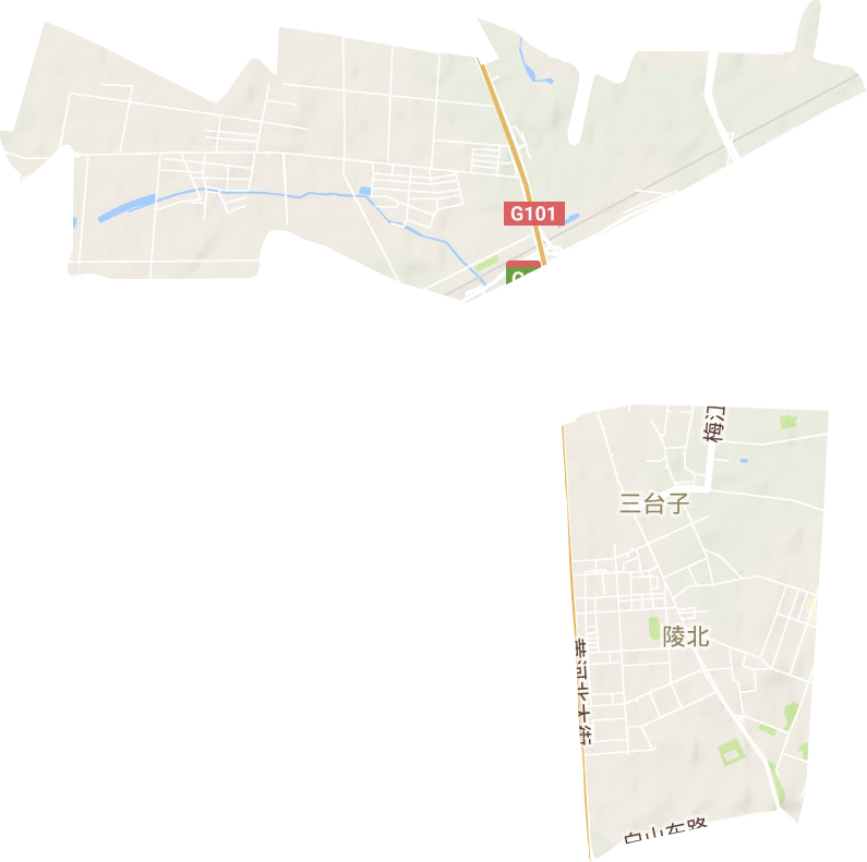 三台子街道地形地图