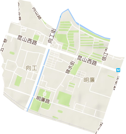 明廉街道地形地图