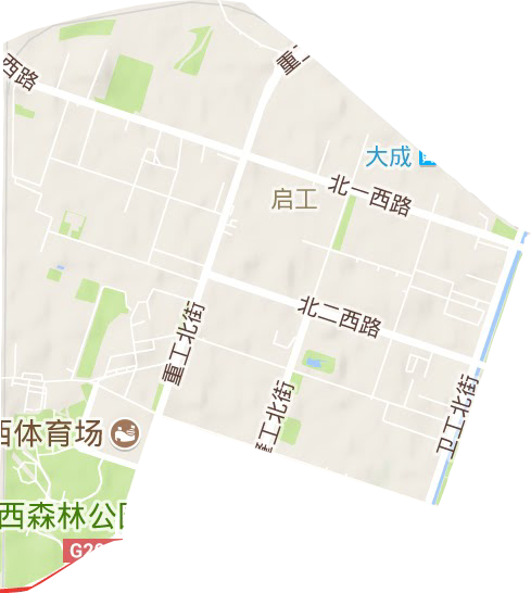 启工街道地形地图