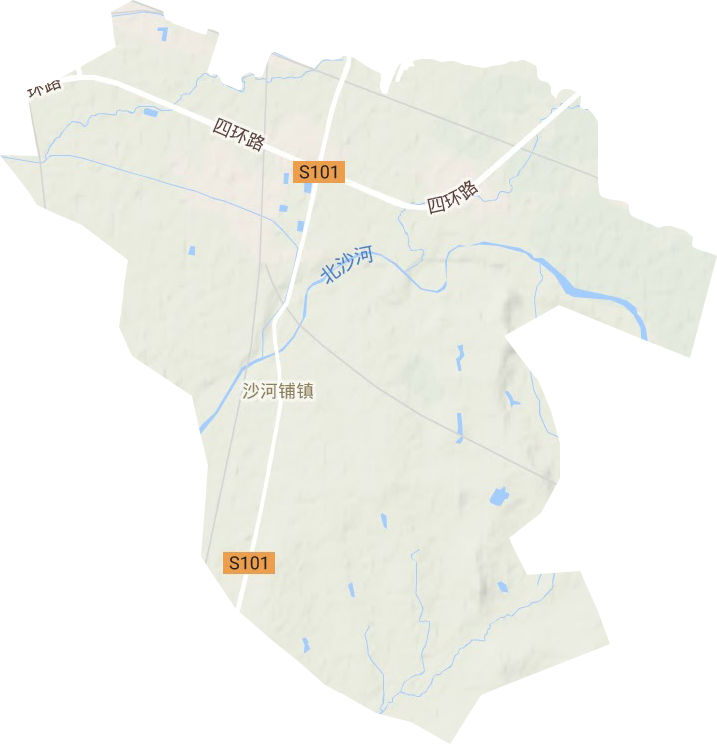 沙河街道地形地图