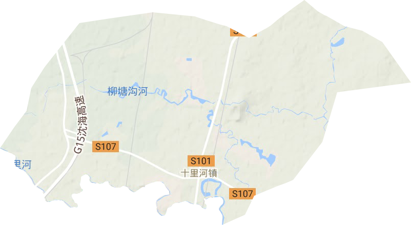 十里河街道地形地图