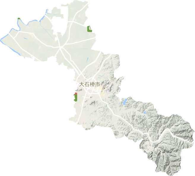 大石桥市地形地图