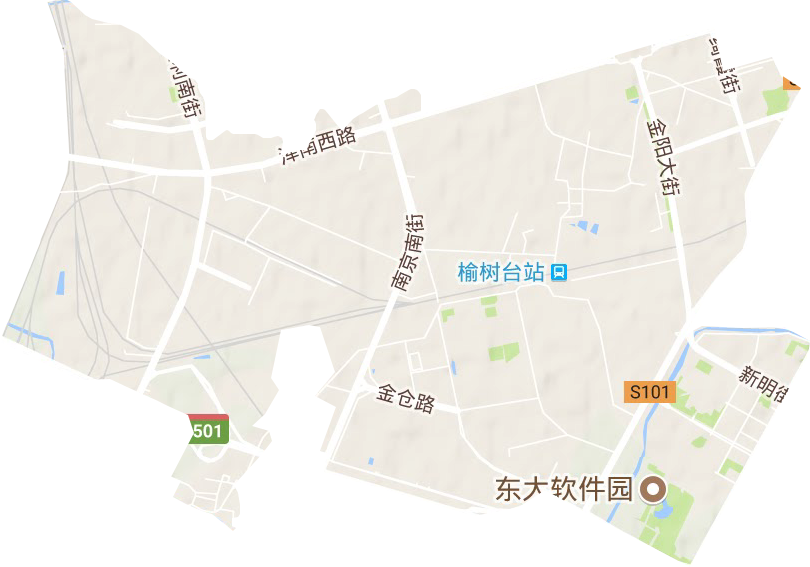 浑河站东街道地形地图