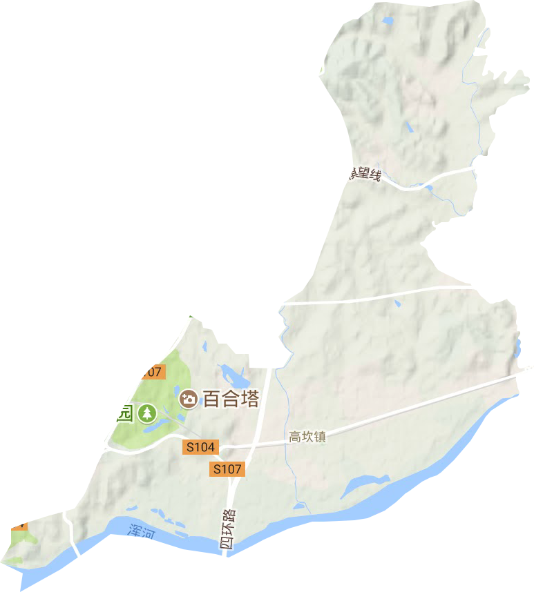 高坎街道地形地图