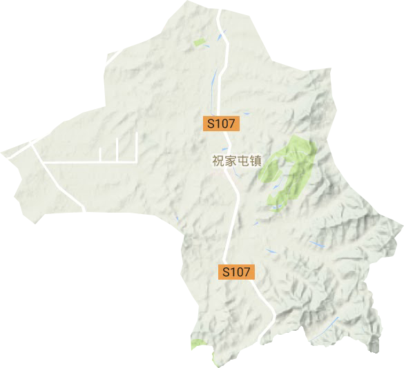 祝家街道地形地图