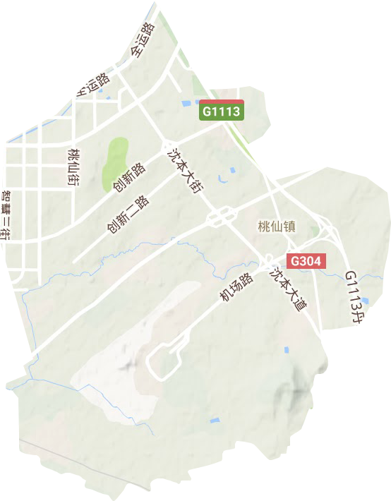 桃仙街道地形地图