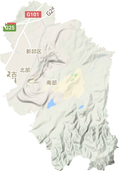 新邱区地形地图