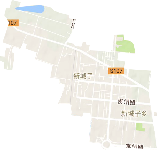 新城子街道地形地图
