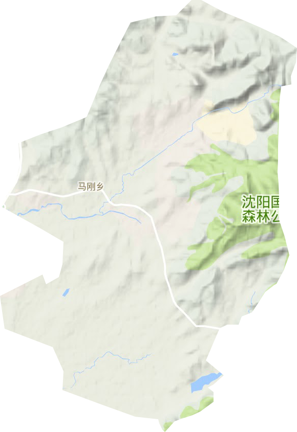 马刚街道地形地图